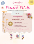 Pressed Petals Gather & Glow Club event flyer